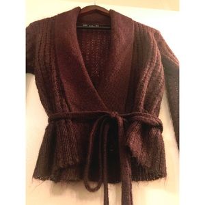 Zara wrapping sweater , purple egg plant, size M